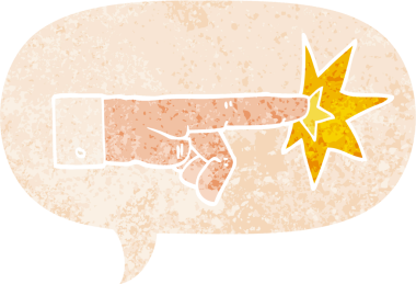 Bir insan tarafından çizilmiş grunge ile konuşma baloncuğu ile çizilen çizgi film sıkıntılı retro desen