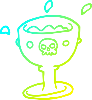 Bir insan tarafından çizilmiş ürkütücü bir kan kadehinin soğuk gradyan çizgisi.