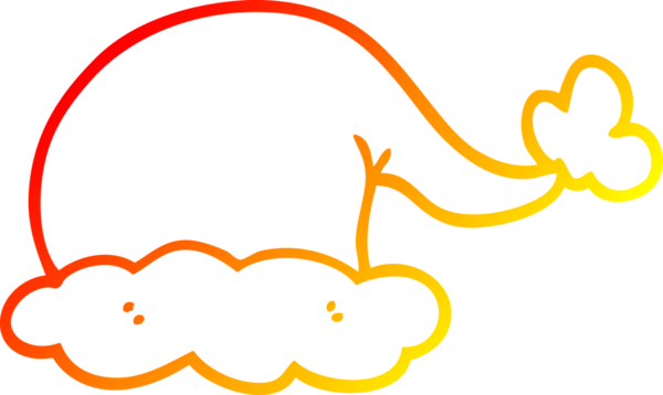 Bir insan tarafından çizilmiş çizgi film Noel Baba şapkası.