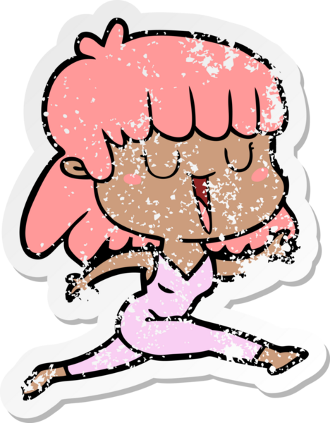 Bir insan tarafından çizilmiş karikatür bir kadının sıkıntılı çıkartması.