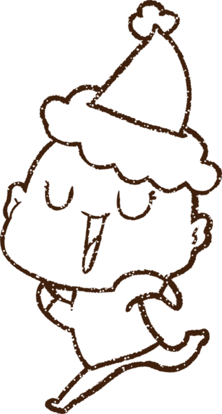 Bir insan tarafından çizilmiş Noel Adamı Kömürü