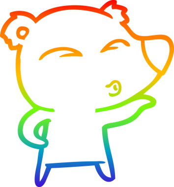 gökkuşağı gradyan çizgi çizimi bir insan tarafından çizilmiş bir karikatür ıslık ayı