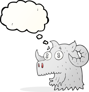 Bir insan tarafından çizilmiş serbest çizim baloncuk çizgi film koçu kafası