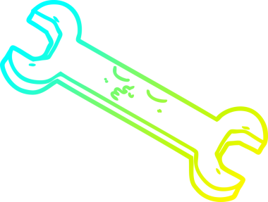 Bir insan tarafından çizilmiş çizgi film anahtarının soğuk gradyan çizimi