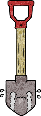 Bir insan tarafından çizilmiş ağlayan kürek.