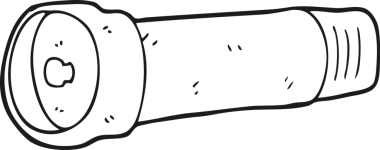 Bir insan tarafından çizilmiş el yazması siyah beyaz çizgi film meşalesi