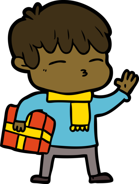 Bir insan tarafından çizilmiş meraklı bir çocuk.