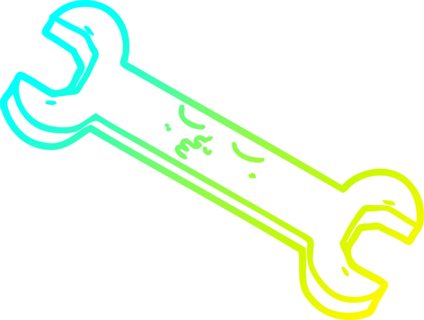 Bir insan tarafından çizilmiş çizgi film anahtarının soğuk gradyan çizimi