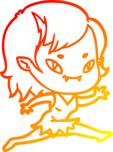 Bir insan tarafından çizilmiş, cana yakın vampir bir kızın çizgi çizimi.