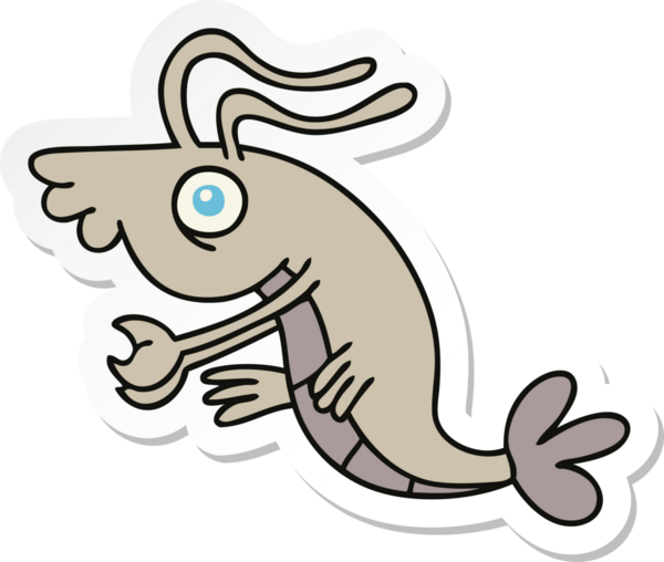 Bir insan tarafından çizilmiş kerevit çizilmiş tuhaf bir el çıkartması.