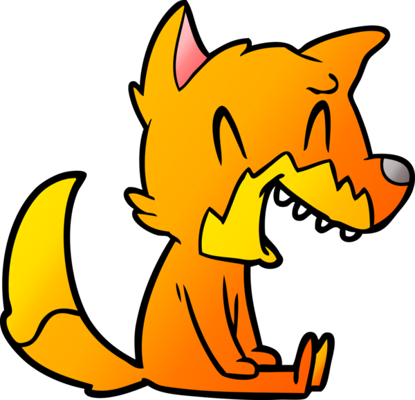 Bir insan tarafından çizilmiş tilki çizgi film karakteri