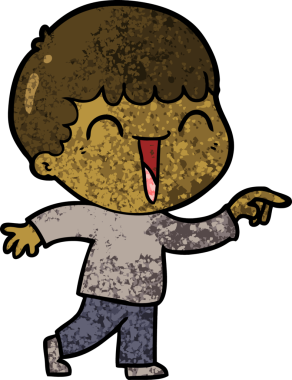 Bir insan tarafından çizilmiş mutlu bir adam.