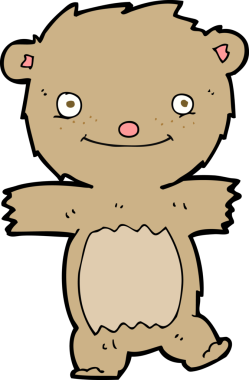 Bir insan tarafından çizilmiş oyuncak ayı.