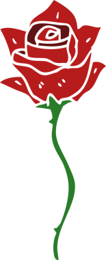 Bir insan tarafından çizilmiş kırmızı gül.