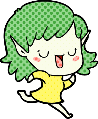 Bir insan tarafından çizilmiş bir elf kızı.