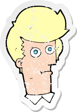 Bir insan tarafından çizilmiş bir karikatürün gerilimli çıkartması.