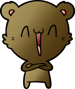 Bir insan tarafından çizilmiş mutlu ayı karikatürü