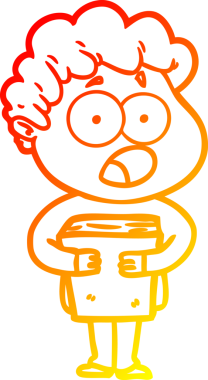 Bir insan tarafından şaşırtılarak çizilen çizgi film karakterinin sıcak çizgi çizimi.