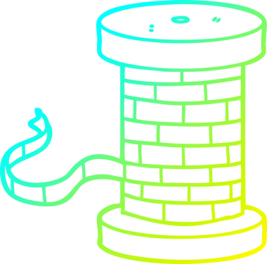 Bir insan tarafından çizilmiş kurdele makarasının soğuk gradyan çizimi.