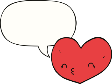 bir insan tarafından çizilmiş, yüz ifadeli karikatür kalp.