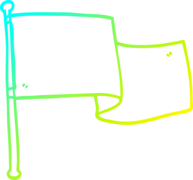 Bir insan tarafından çizilen beyaz bayrağın soğuk gradyan çizgisi.