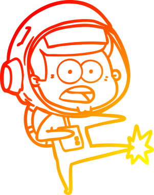 Bir çizgi film karakteri, bir insan tarafından çizilmiş sıcak bir çizgi çizimle şaşırtılıyor.