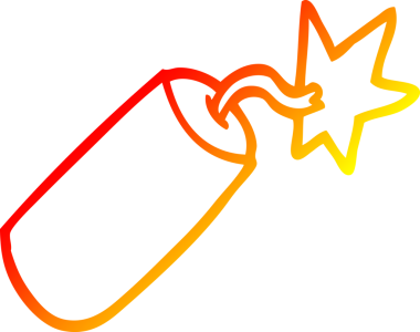 Bir insan tarafından çizilmiş bir karikatür dinamiti çizimi