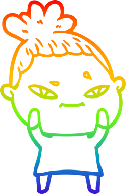 gökkuşağı gradyan çizimi bir insan tarafından çizilmiş bir karikatür kadın