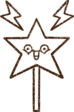 Sihirli Asa Kömür Bir insan tarafından çizilmiş