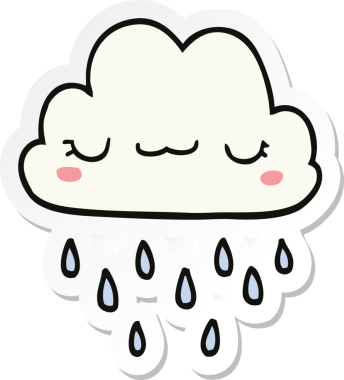 Bir insan tarafından çizilmiş bir karikatür fırtına bulutunun çıkartması.