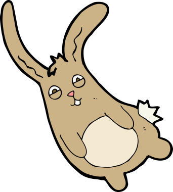 Bir insan tarafından çizilmiş komik çizgi film tavşanı