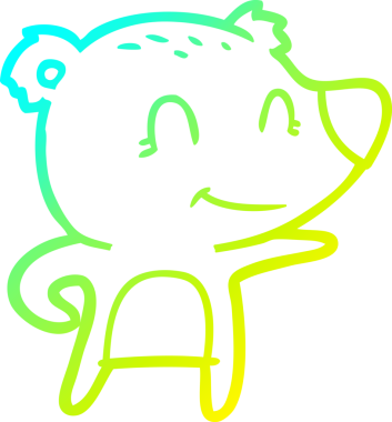 Bir insan tarafından çizilmiş dost canlısı bir ayı çizgi filmi.