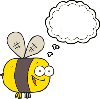 Bir insan tarafından çizilmiş serbest çizim balon karikatür arısı.