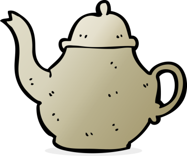 Bir insan tarafından çizilmiş bir çaydanlık.