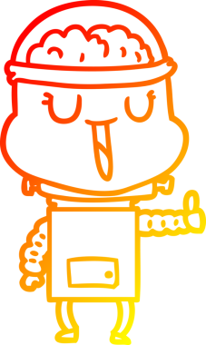 Bir insan tarafından çizilmiş mutlu bir çizgi robot çizimi