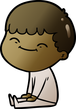 Bir insan tarafından çizilmiş mutlu çocuk çizgi filmi.