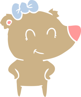 Bir insan tarafından çizilmiş dişi ayı düz renk karikatürü