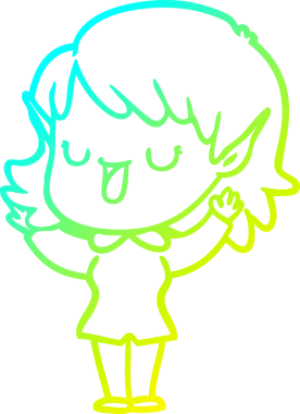 Bir insan tarafından çizilmiş soğuk gradyan çizgi çizimi.