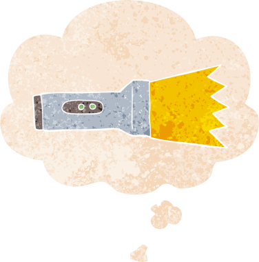 Düşünce baloncuklu çizgi film meşalesi grunge sıkıntılı retro desen bir insan tarafından çizilmiş