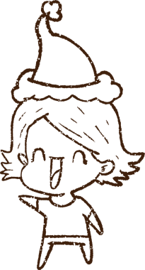 Bir insan tarafından çizilen neşeli kadın kömürü.