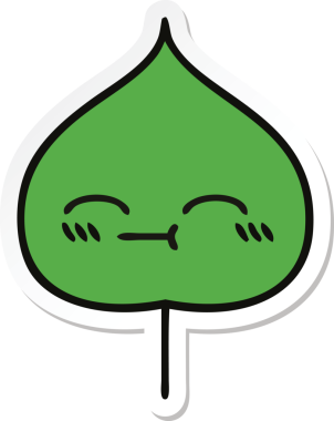 Bir insan tarafından çizilmiş sevimli bir çizgi film yaprağının çıkartması.