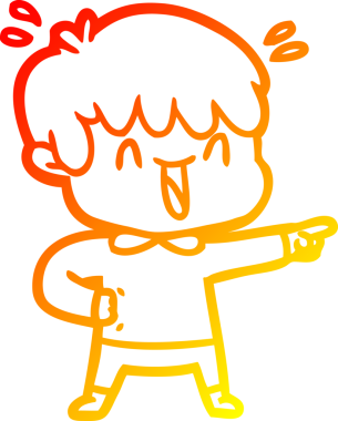 Bir insan tarafından çizilmiş gülen bir çizgi film karakteri çizimi