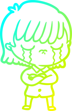 Bir insan tarafından çizilmiş ağlayan bir karikatür çizimi.