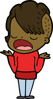 Bir insan tarafından çizilmiş havalı hippi kız çizgi filmi.