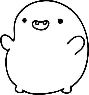 Bir insan tarafından çizilmiş mutlu fasulye yaratığının çizgi karalaması.