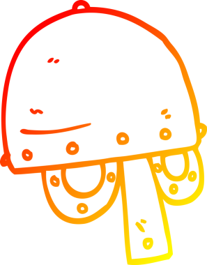 Bir insan tarafından çizilmiş bir Viking miğferinin sıcak çizgi çizimi