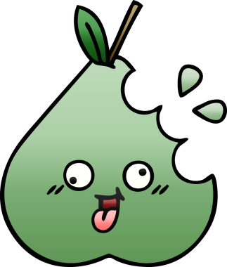 Bir insan tarafından çizilmiş yeşil armut renginde bir çizgi film.