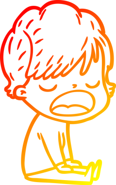 Bir insan tarafından çizilmiş bir karikatür kadın çizimi.