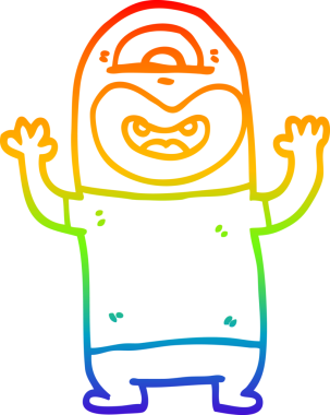 Gökkuşağı gradyan çizgisi bir insan tarafından çizilmiş uzaylı bir çizgi.