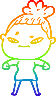 gökkuşağı gradyan çizimi bir insan tarafından çizilmiş bir karikatür kadın